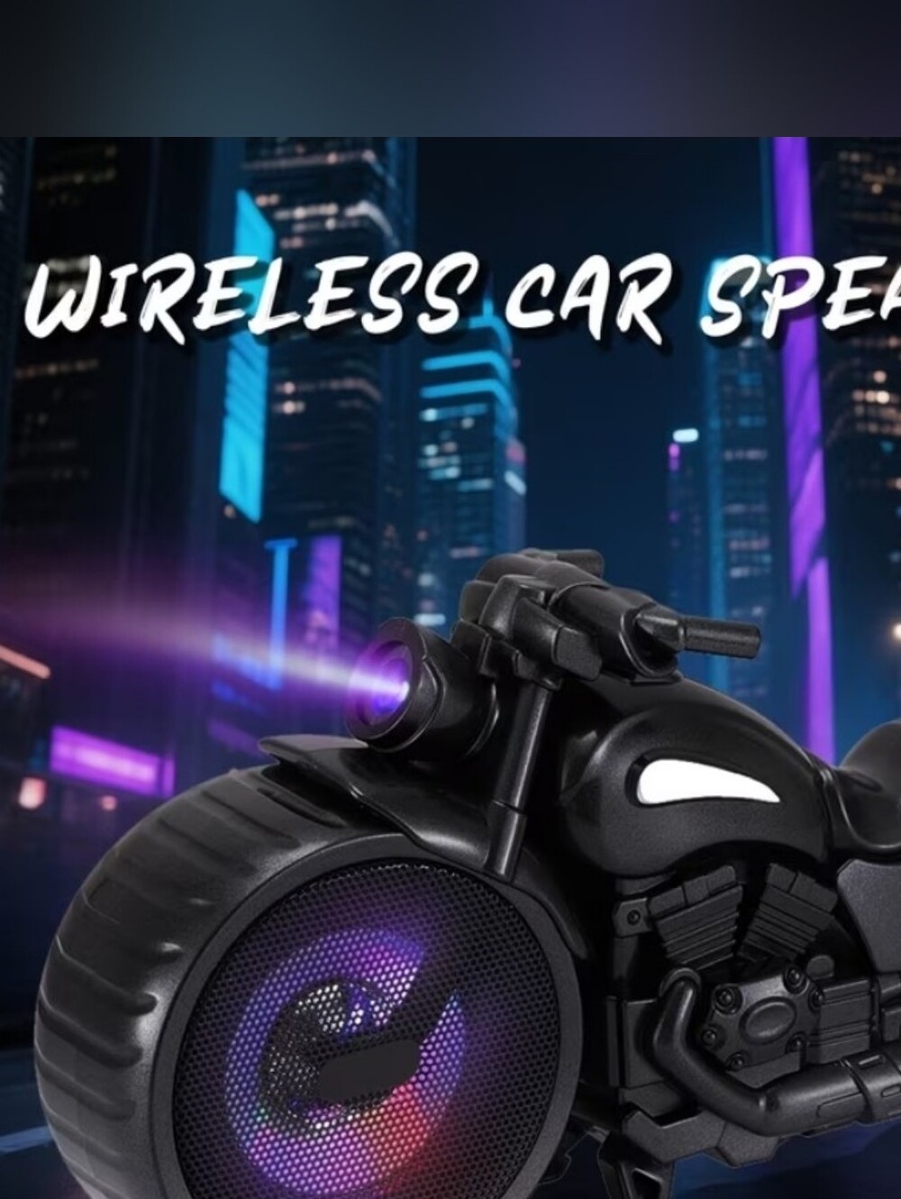 Bluetooth Wireless Motorcycle USB TF Card Flashing Lights